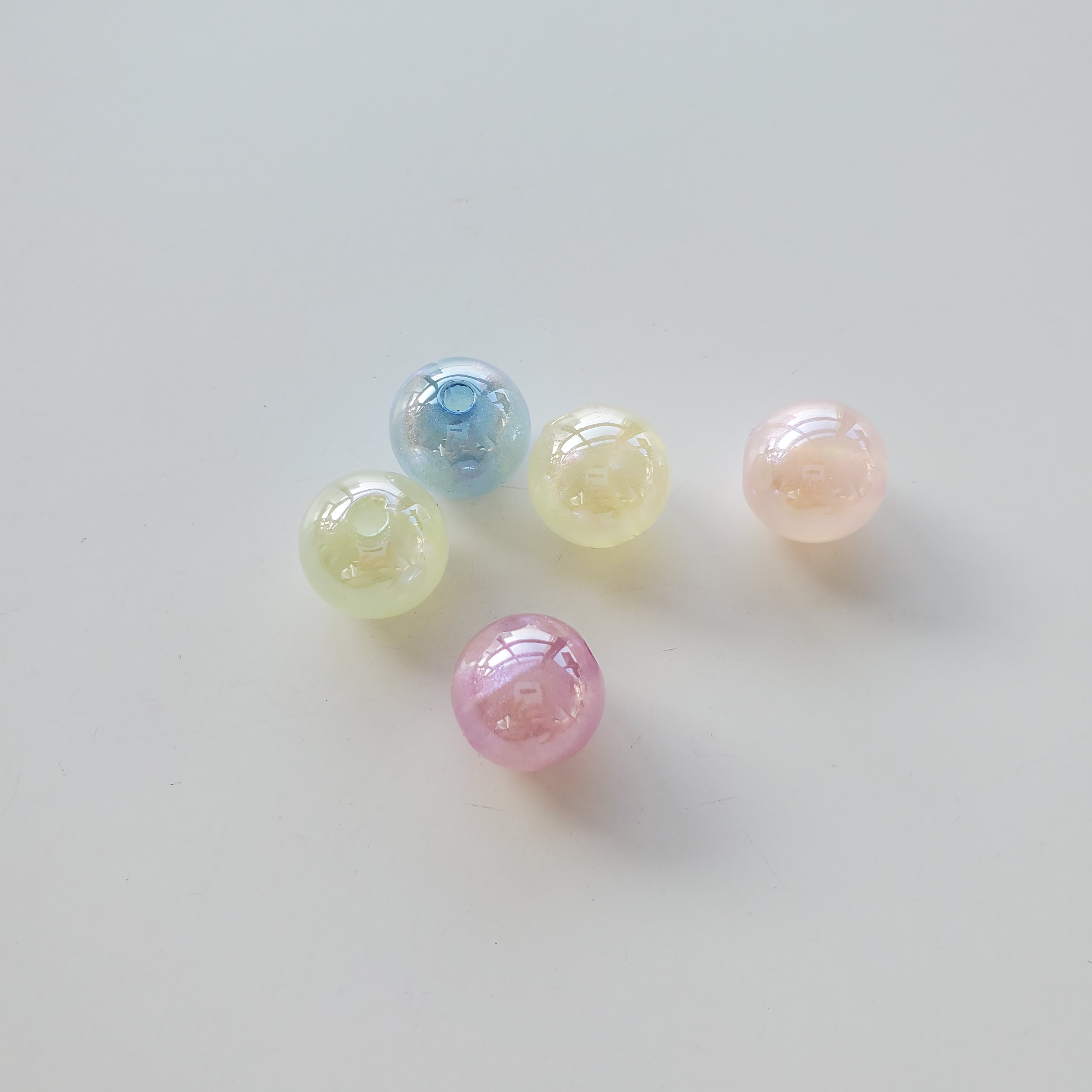 Acrylic pearlescent sugar beans, 14mm round beads, loose beads, string beads, diy material, children's necklace, hair tie accessories Item Picture