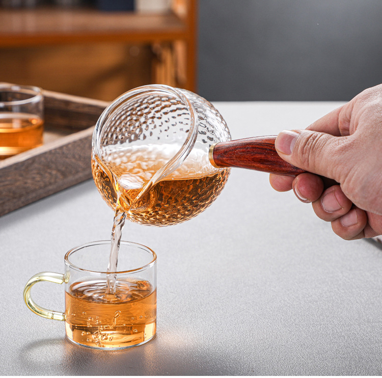 木把玻璃公道杯功夫茶具配件分茶器加厚耐热创意侧把公杯详情12