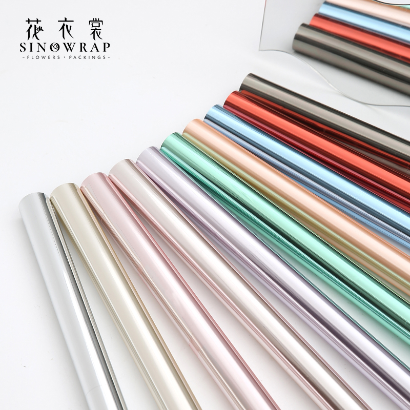 Flower Dress Valentine's Day new color mirror paper Sky Mirror Flower bouquet packaging thickened reflective paper details Picture