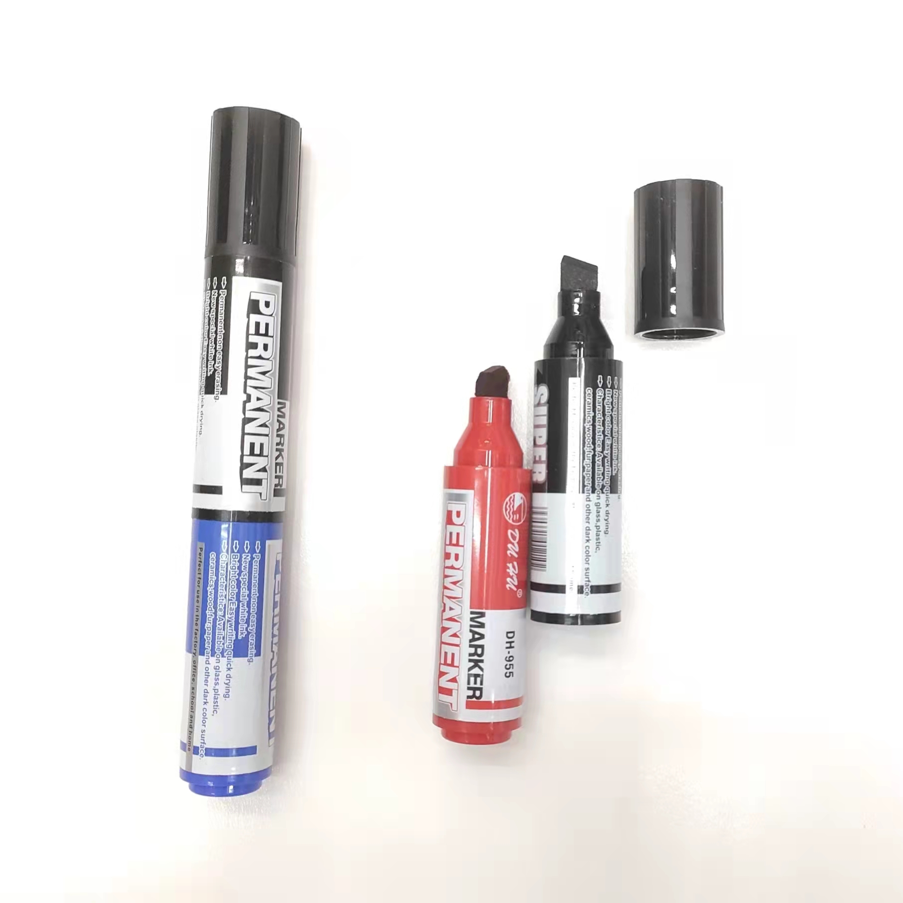Oil-based marker pens, marking pens, spliced logistics and express delivery pens, black, red and blue Specification image