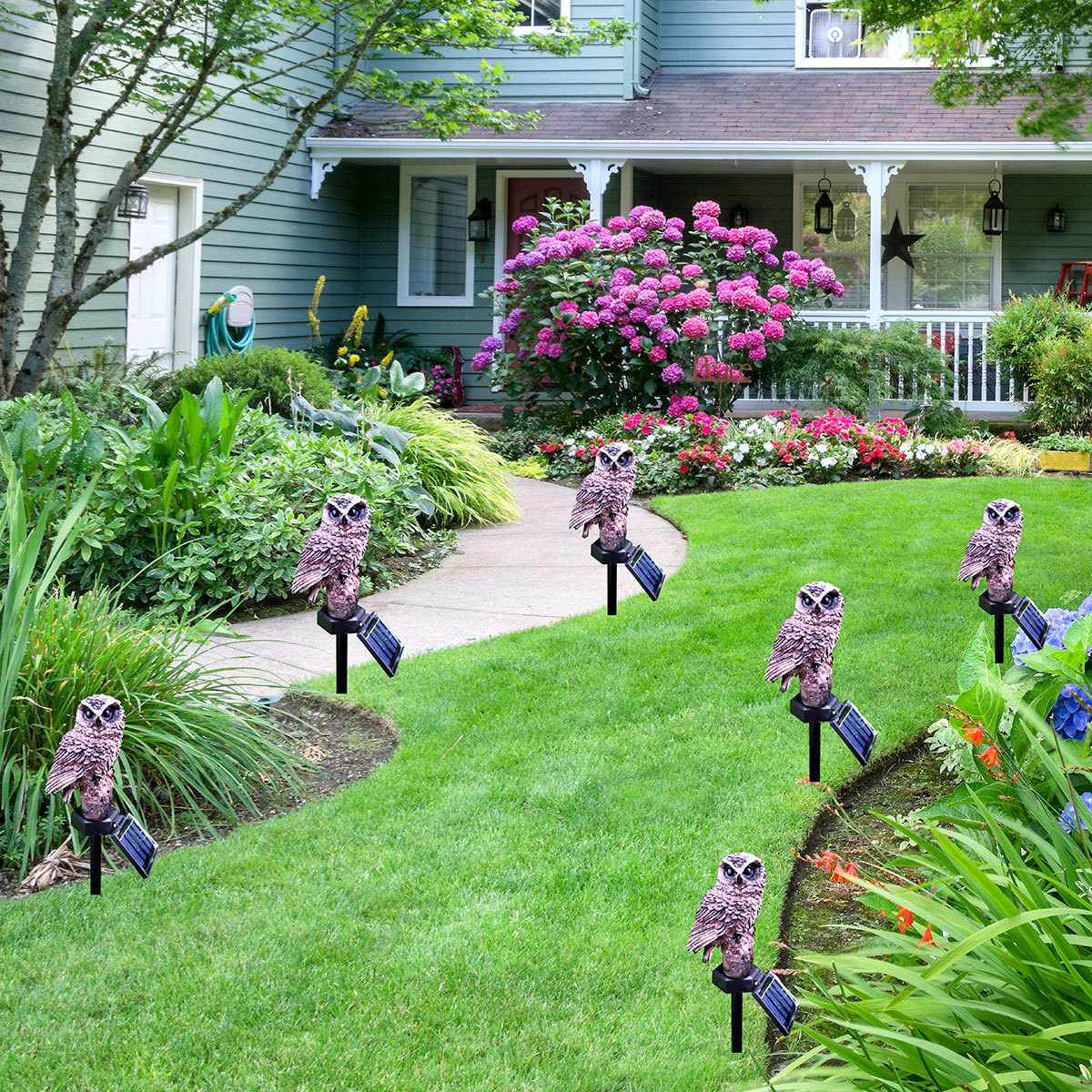 Factory direct sales of garden lights, LED solar owl lights, outdoor courtyard, square, lawn lighting and ground socket lights details Picture