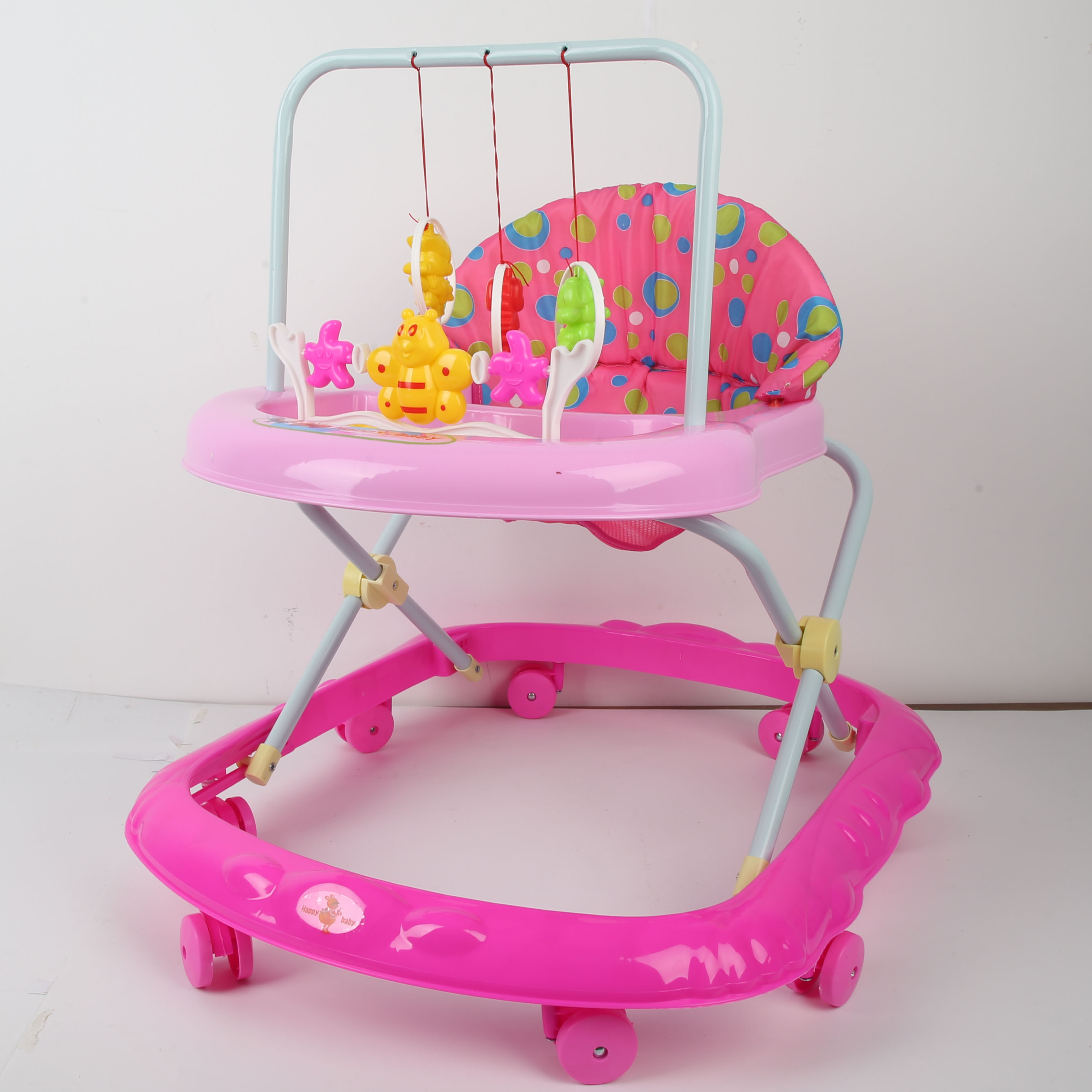 学步车防o型腿婴儿多功能防侧翻宝宝可坐可推学行车起步车童车学行车梅红童车婴儿车