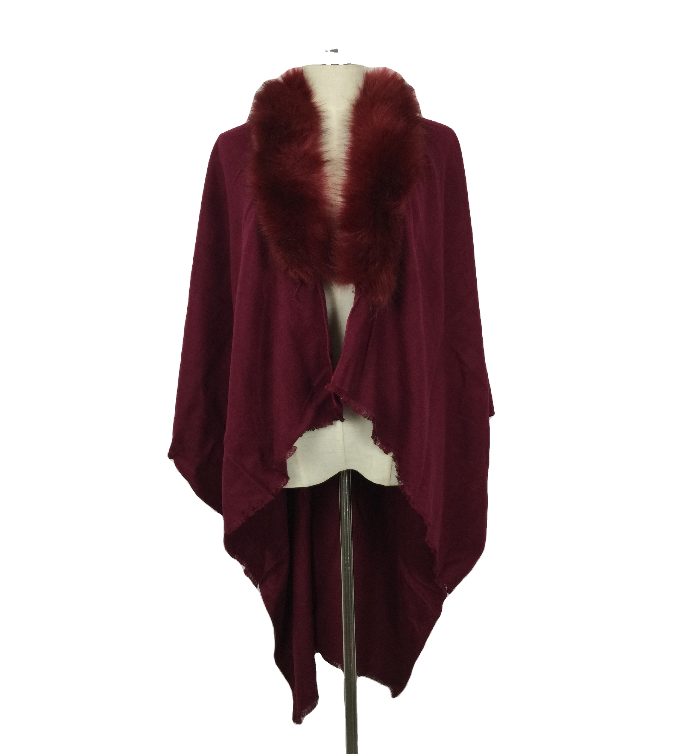 Wholesale women's fashion fur shawl, Russian print winter wear decorated in red Item Picture