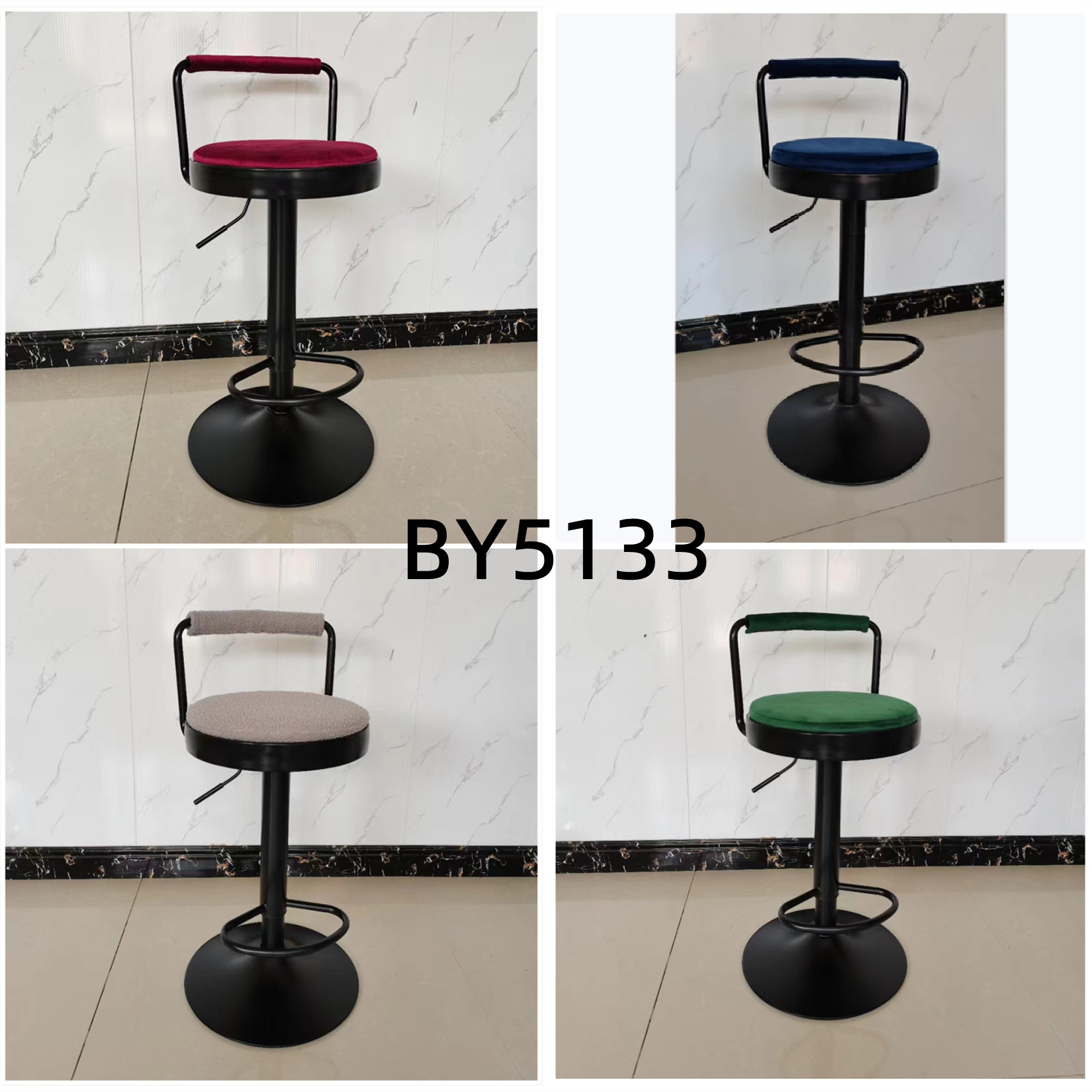 Lu Zi Furniture - Bar stools, modern and simple high stools, home bar stools, height-adjustable stools, cash register chairs, light luxury bar chairs and bar stools Item Picture