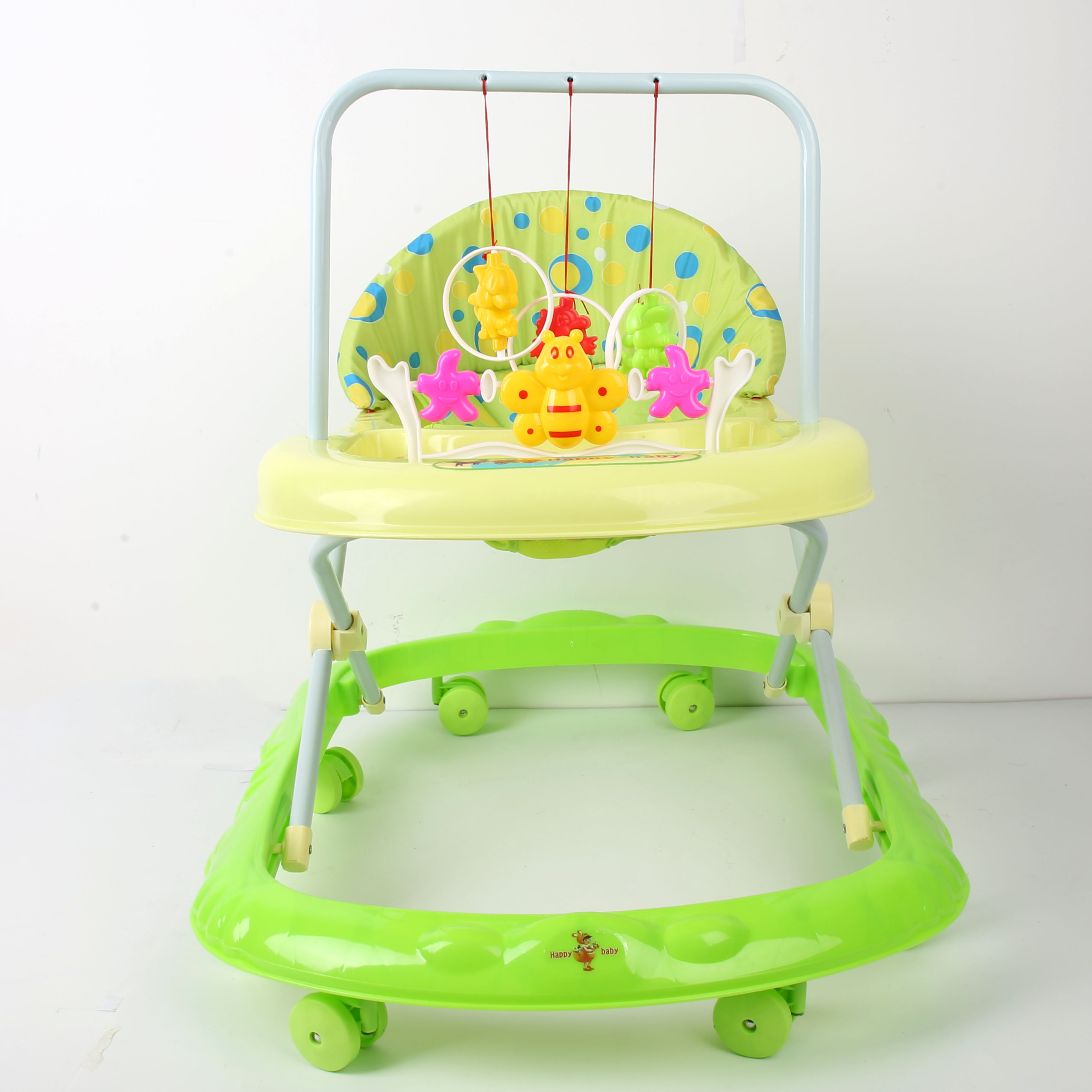 Baby walker to prevent O-shaped legs, multi-functional baby anti-rollover, baby can sit and push, baby walker, starting cart, children's cart, baby walker, cute toy rack, little bee, emerald green details Picture
