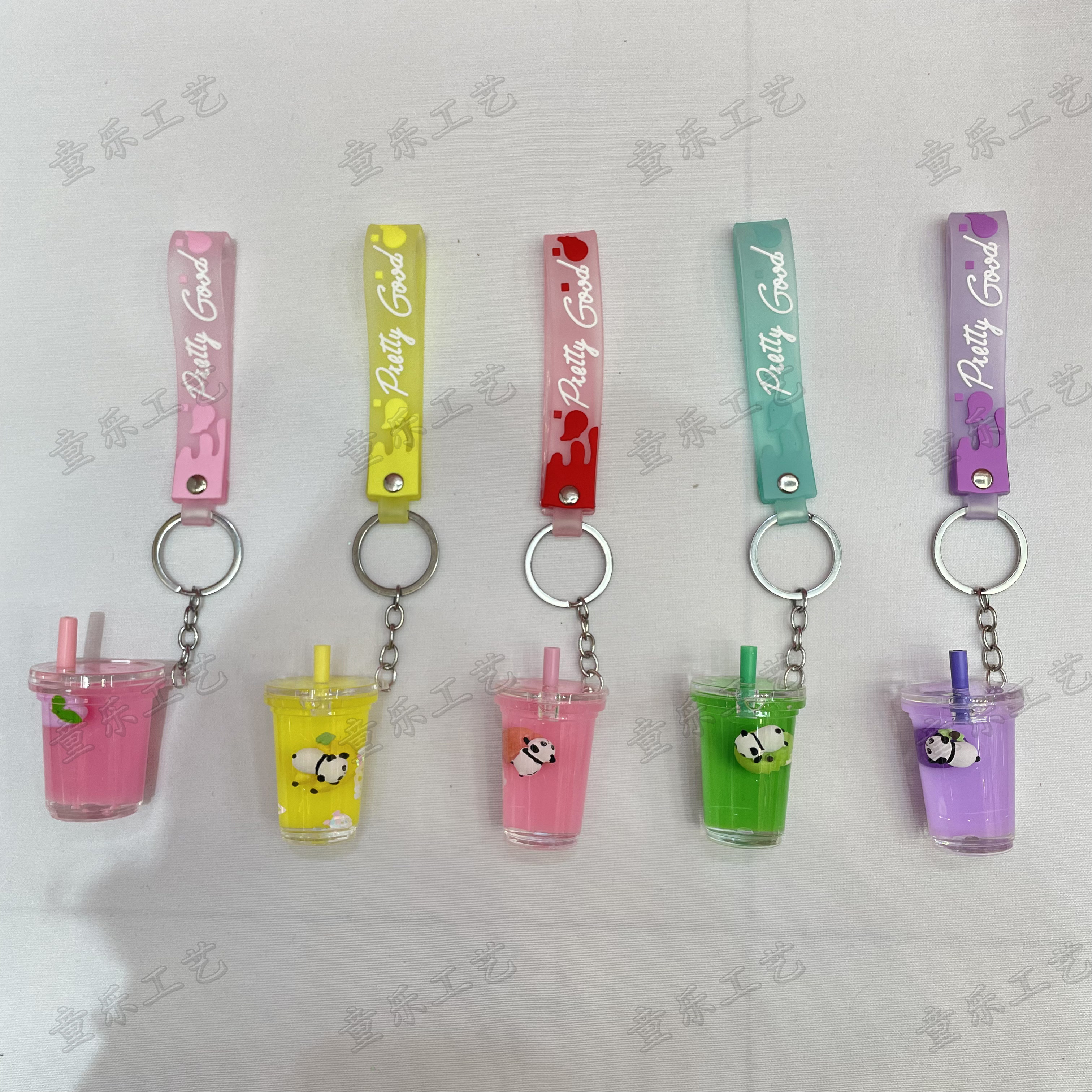 The popular "Flowing Sand" series keychains feature creative and cute animal key pendants, bag pendants, floating fruits, and animal key chains details Picture