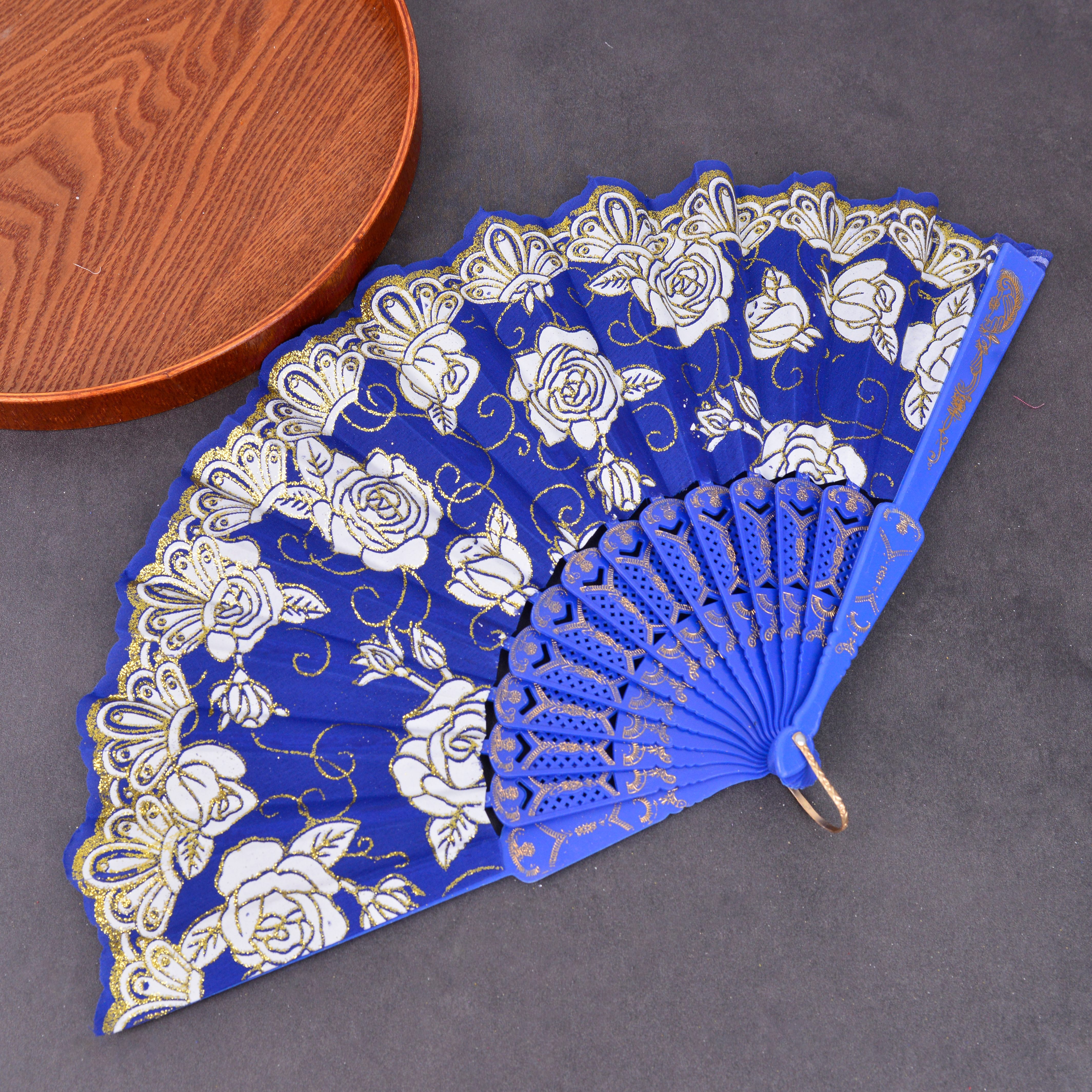 扇子古风折扇中国风跳舞蹈扇夏季女日式复古典日用扇折叠扇子摆摊玫瑰中国风扇