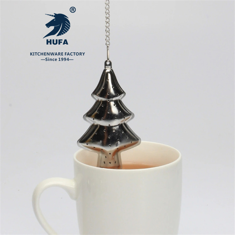 Aliexpress Christmas Tree tea strainer chain 304 stainless steel tea strainer creative tea brewing device tea strainer tea strainer tea strainer in stock supply Christmas tree tea strainer stainless steel tea strainer Christmas series tea strainer stainless steel