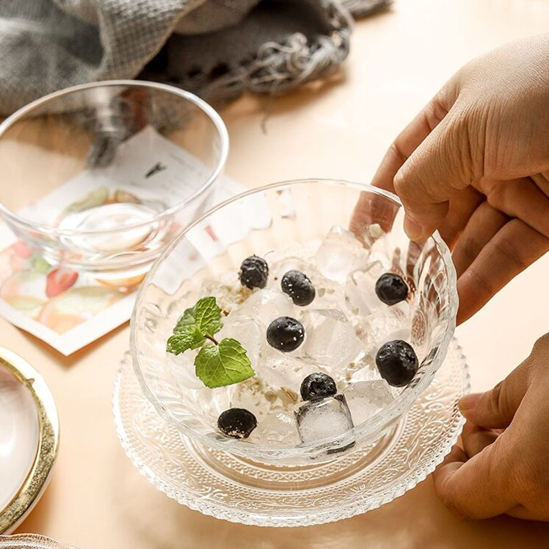家用饭碗水果沙拉碗甜品碗透明打蛋碗玻璃盆汤碗