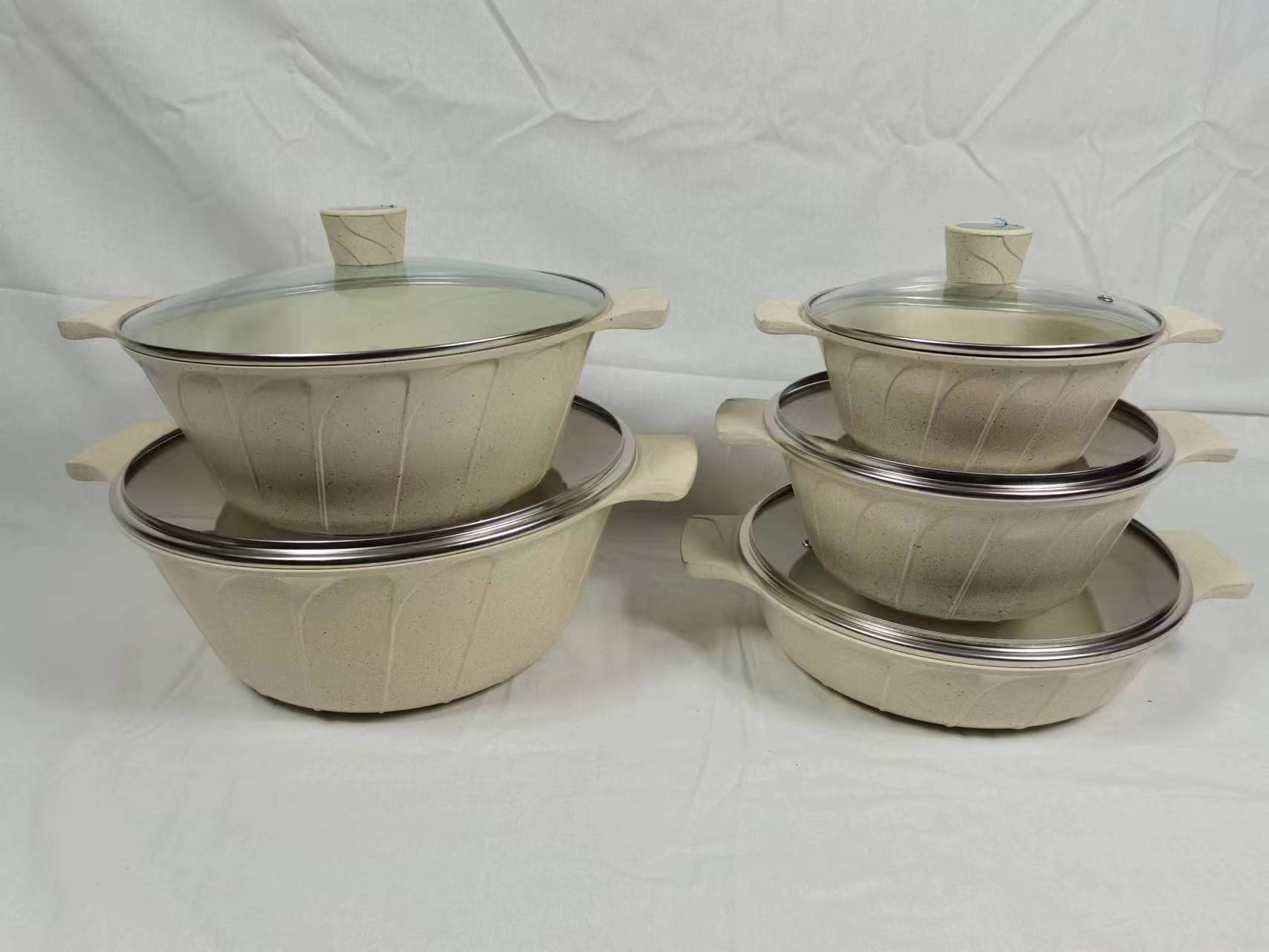 Arch-shaped die-cast pot with marble mixed color Specification image