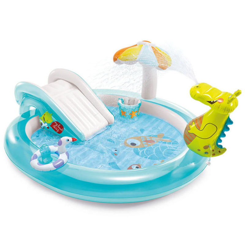 INTEX57165充气水池鳄鱼圆形滑梯喷水池家用宝宝充气玩具现货批发详情图3