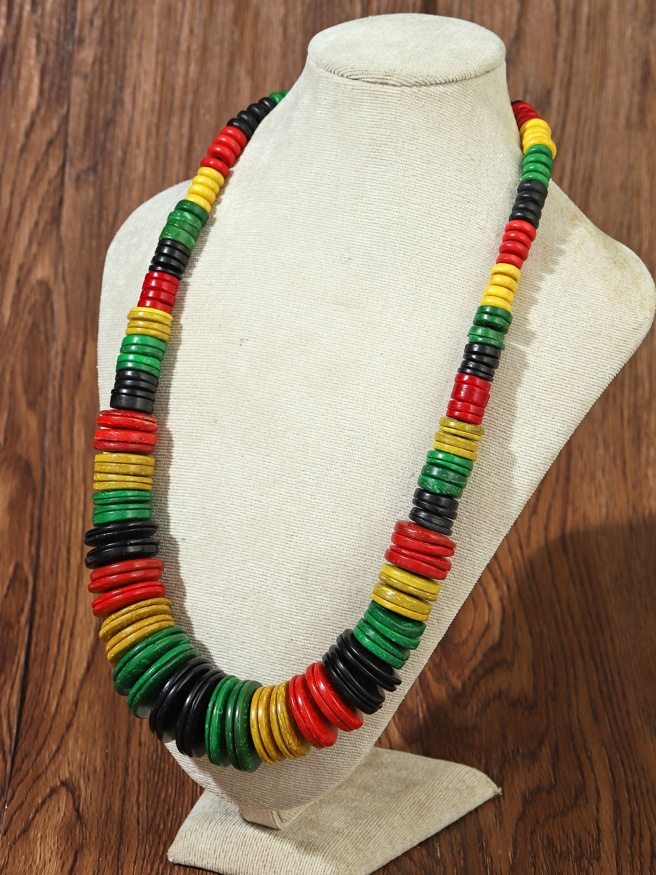 波西米亚彩色纯手工天然椰壳串珠项链 福椰 176