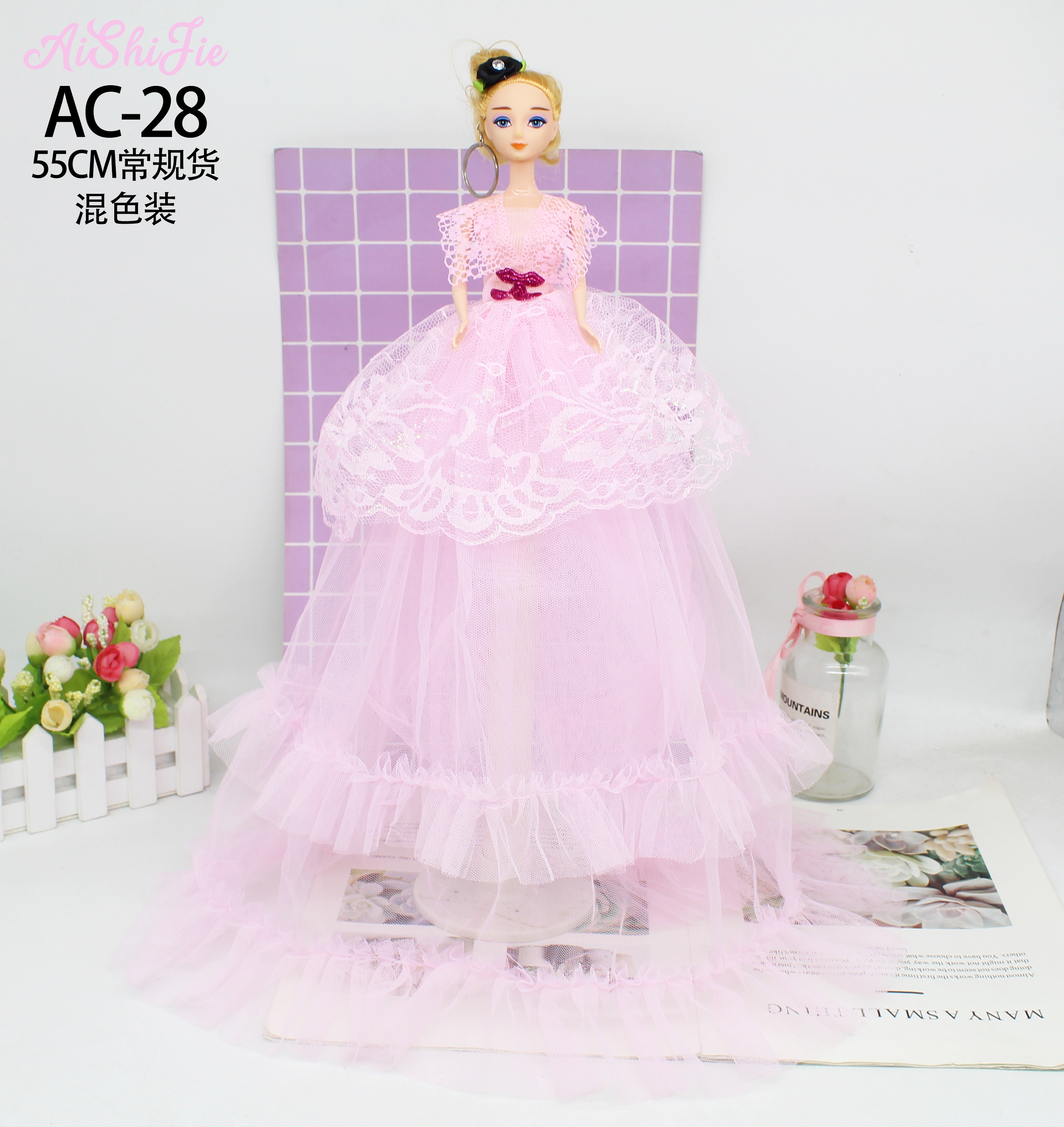 Factory direct sales of 55cm wedding dresses, Barbie dolls, girl toys, princesses, play house toys, dance event gifts Specification image