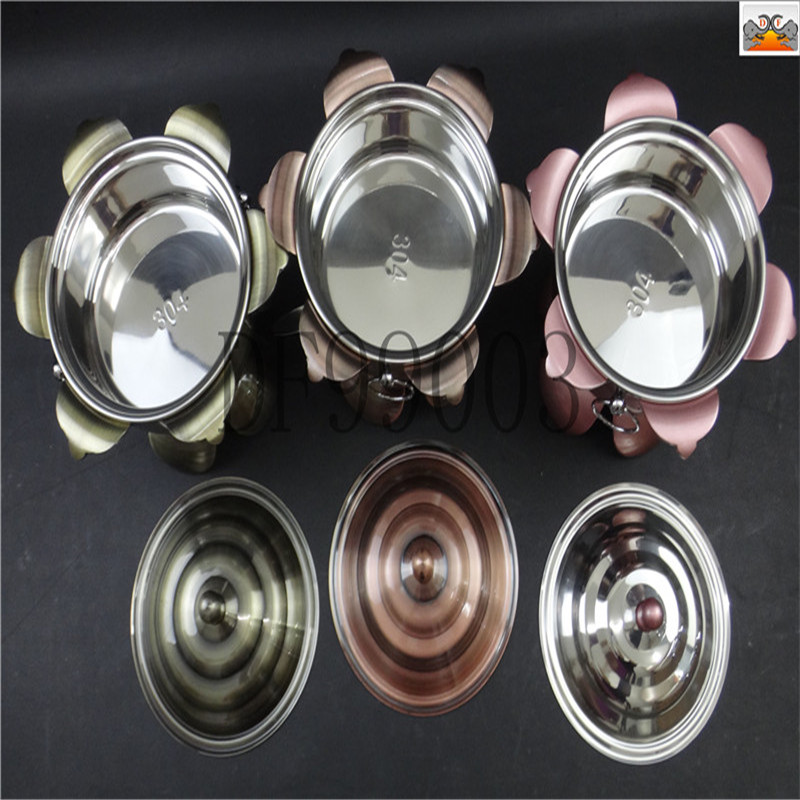 DF99003 Plum blossom stove cover, stainless steel thickened alcohol stove, single-person beef, commercial and household Tom Yin Gong imitation copper small hot pot, one pot per person, DF TRADING HOUSE Application Scenario
