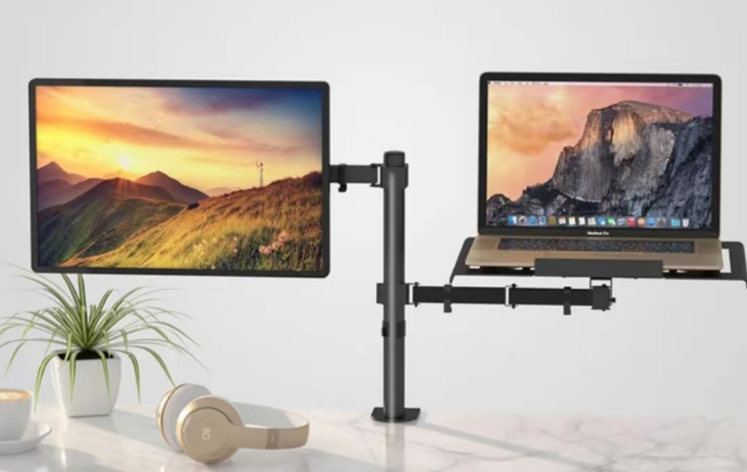 Notebook stand, multi-functional dual-screen monitor stand, computer keyboard bracket, universal rotating combination stand, computer monitor stand, notebook stand details Picture