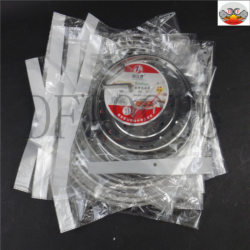 蒸盘器/不锈钢加厚/隔水蒸盘架/高脚多用蒸架/蒸菜蒸片/蒸笼架子/蒸屉/DF TRADING HOUSE白底实物图