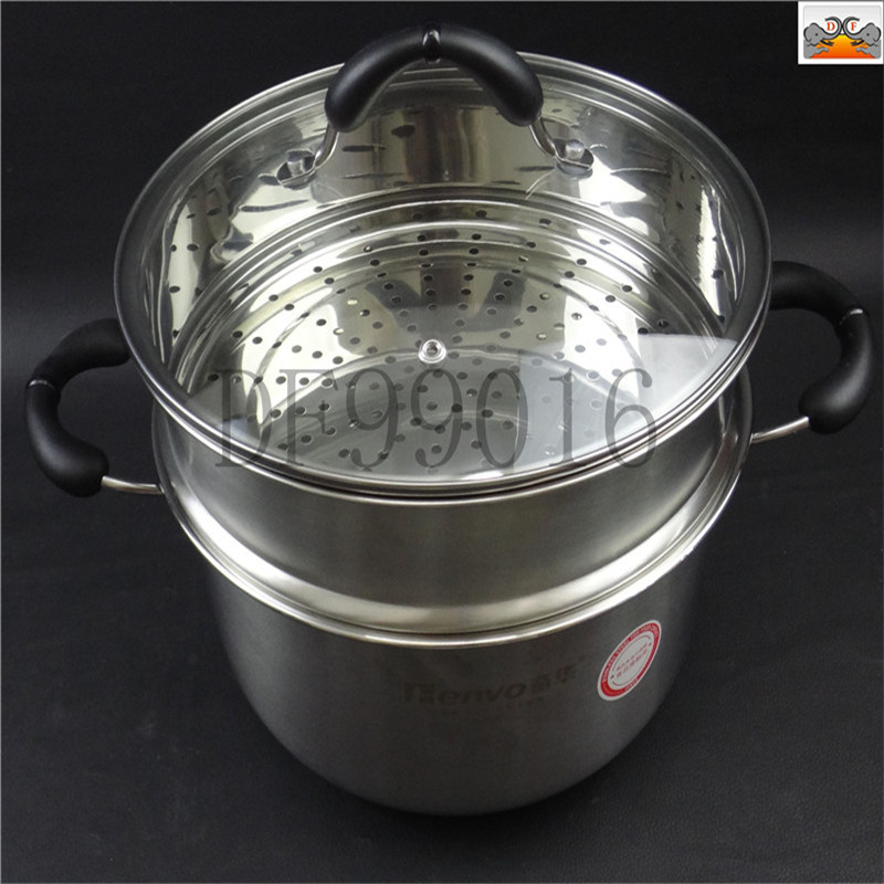 DF99016 Double-layer Mingyue Soup pot, Stainless steel soup pot, Thickened single-bottom milk pot, double-ear porridge pot, household steamer, electromagnetic gas cookware, DF TRADING HOUSE details Picture