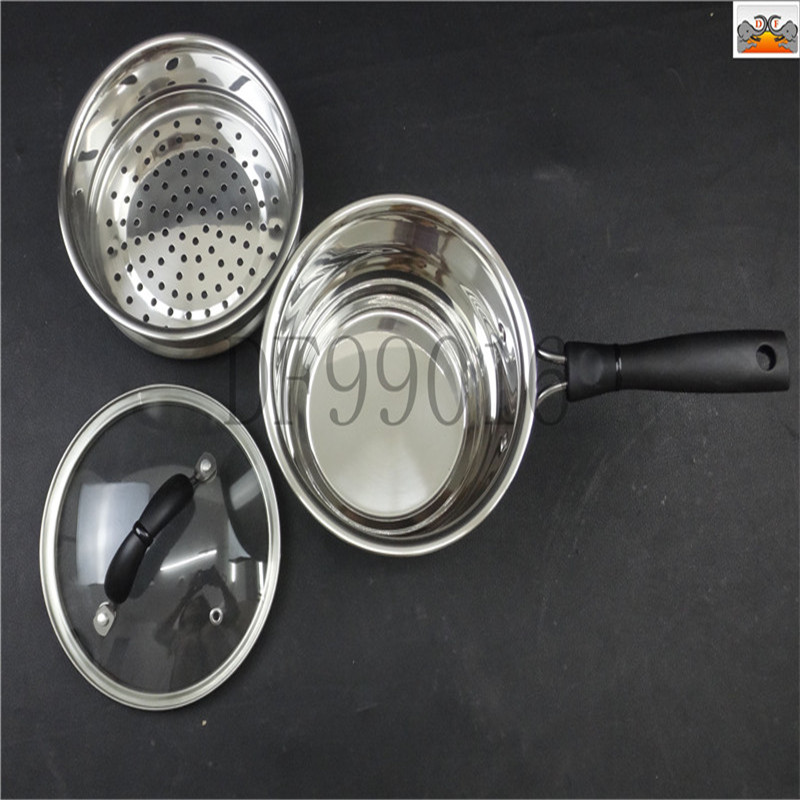 DF68041 Double-layer Mingyue milk pot, stainless steel soup pot, thickened milk pot, household baby food cooking noodle pot, open flame induction cooker Special soup, DF TRADING HOUSE Specification image