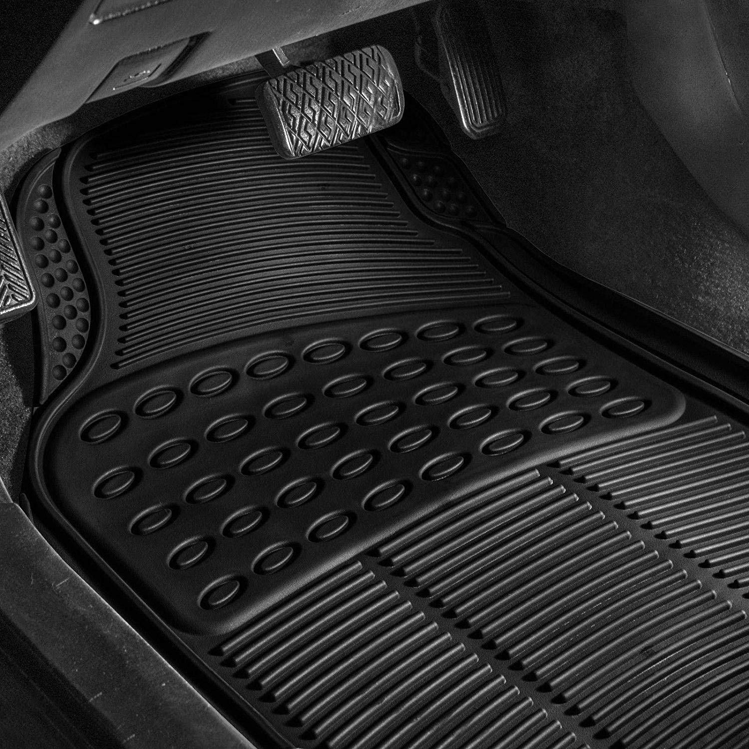 PVC ox eye one-piece 3-piece anti-slip carpet floor mat, PVC carpet for export, universal car floor mat, car floor mat, foot mat 3pc, Qiwei car decoration QW57 details Picture