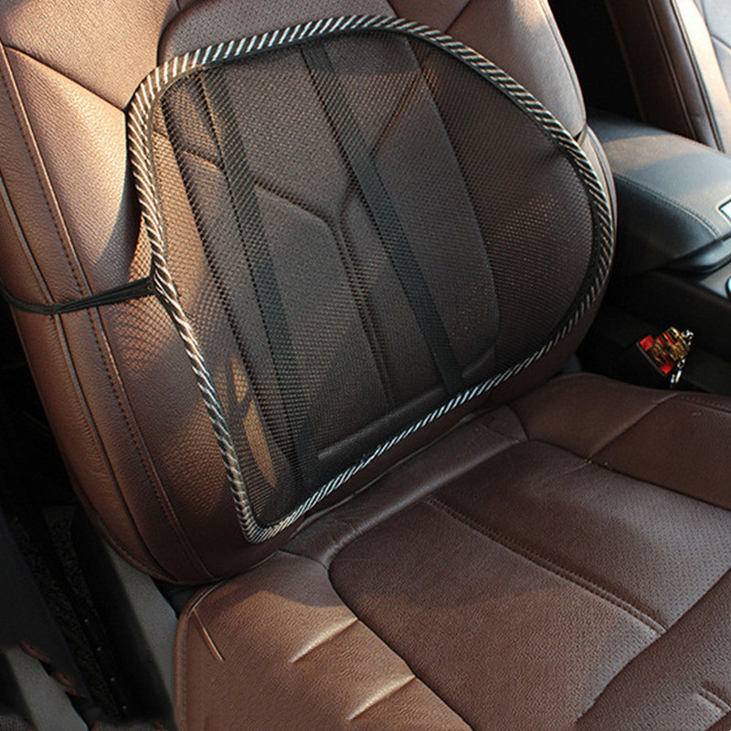 Car seat backrest for four seasons, universal home and office air mesh backrest, ice silk black mesh breathable backrest cushion, QW48 car decoration Item Picture