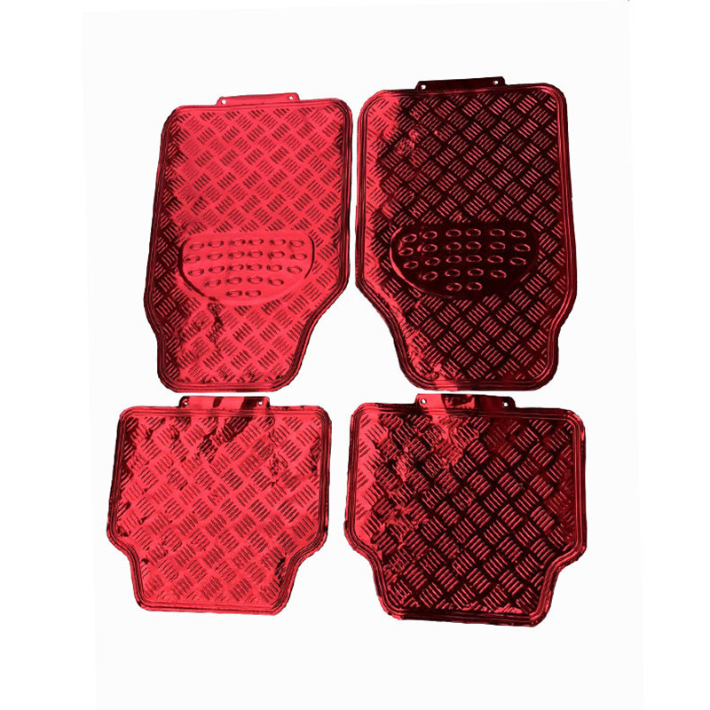 PVC aluminum film anti-slip carpet floor mat, PVC carpet for export, universal car floor mat, car floor mat, foot mat 4pc, Qiwei Car Decoration QW55 details Picture