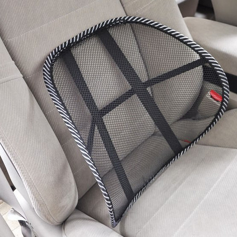 Car seat backrest for four seasons, universal home and office air mesh backrest, ice silk black mesh breathable backrest cushion, QW48 car decoration details Picture