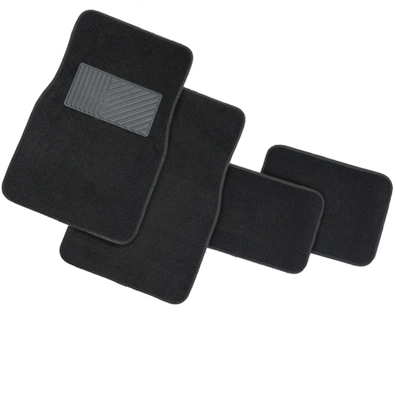 Velvet anti-slip carpet floor mat, polyester carpet for export, universal car floor mat, car floor mat, foot mat 4pc, Qiwei car decoration QW53 details Picture