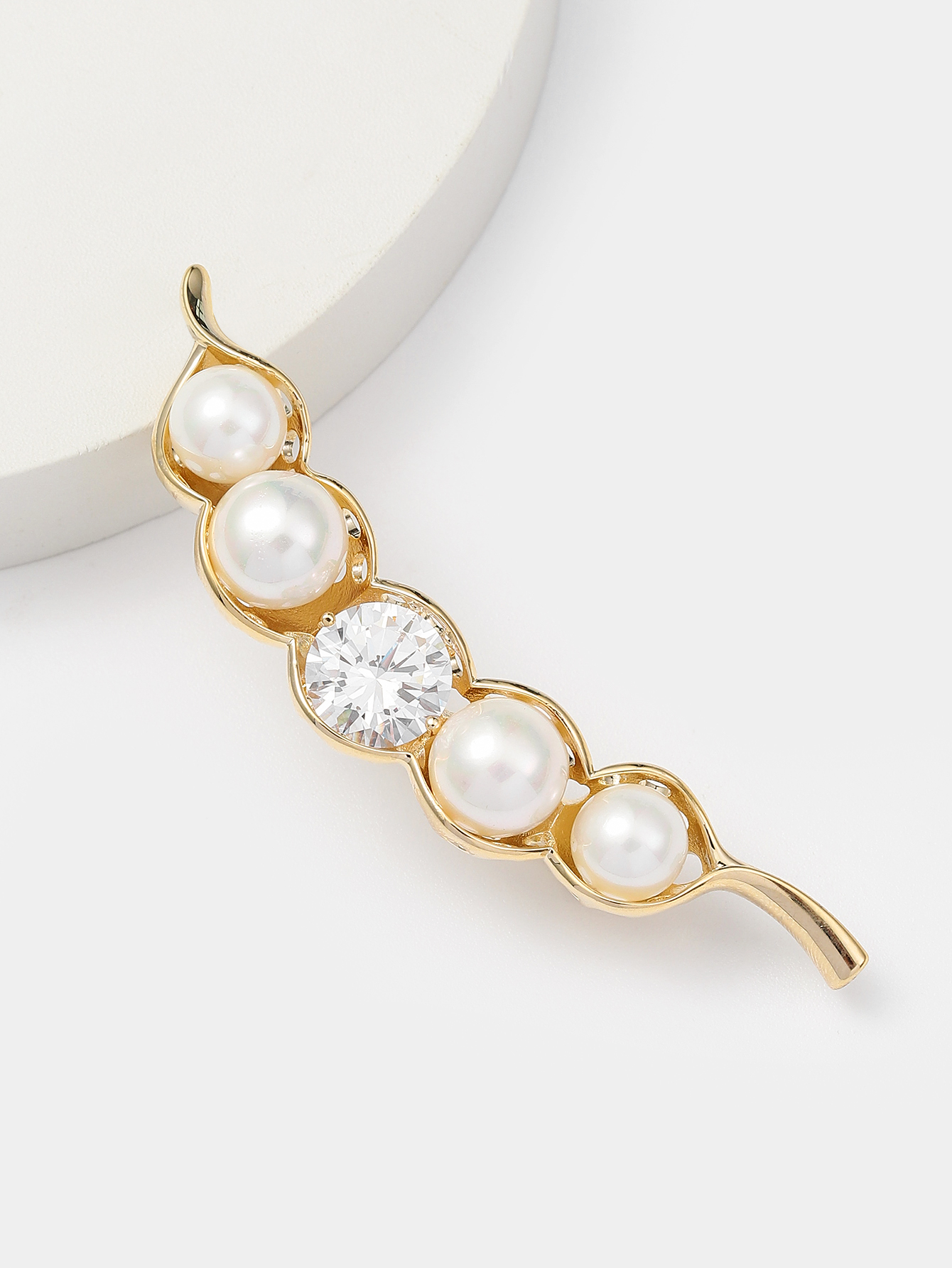 Xuhui brand premium copper plated with real gold, set with zircon beads and gold beans, fashionable and trendy high-quality brooches Specification image
