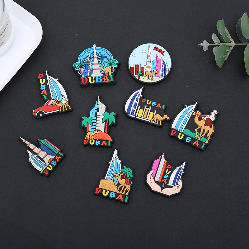 Creative Dubai keychains, soft rubber jewelry pendants, student bag jewelry pendants, PVC keychains, key pendants, soft rubber keychains details Picture