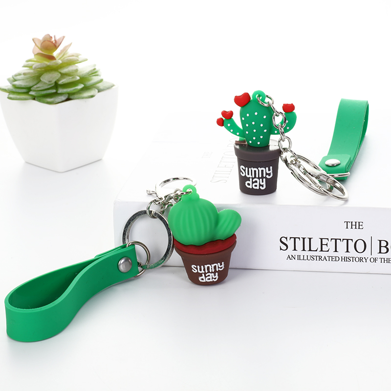 New pvc pendant Q-version plant three-dimensional pendant, pvc soft rubber keychain, creative and cute bag pendant, customizable silicone pendant details Picture