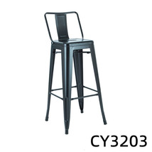 吕字家具-欧式简易铁艺餐厅金属餐椅铁皮桌凳休闲复古户外酒吧咖啡厅高吧椅
