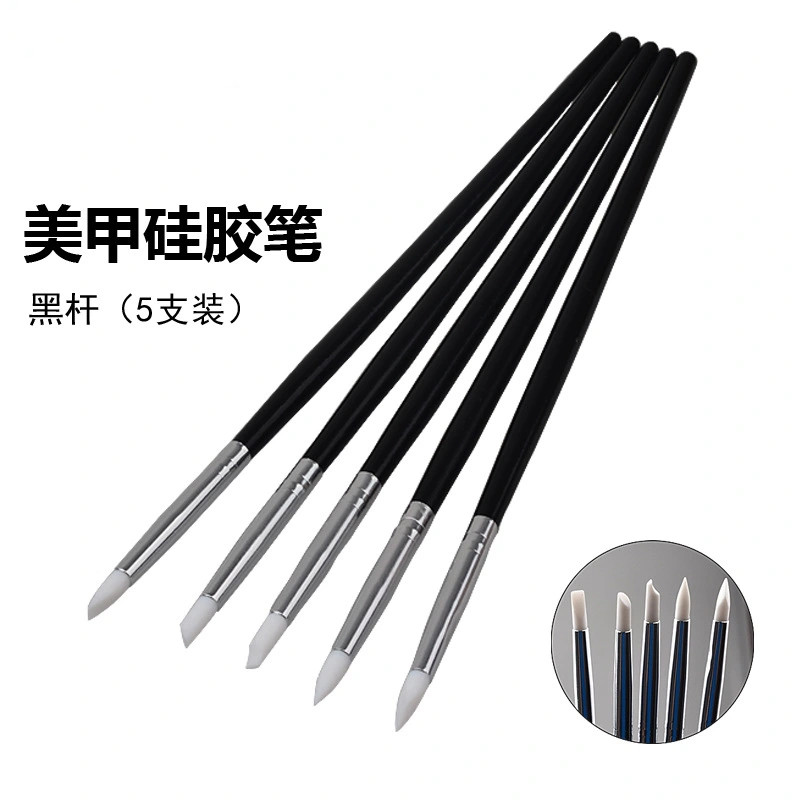 美甲工具新款美甲镂空雕刻压花笔美甲胶头笔 超软硅胶笔小头  shanilak