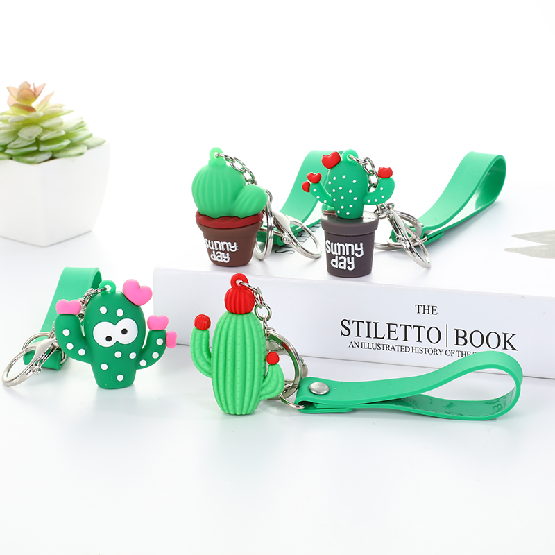 New pvc pendant Q-version plant three-dimensional pendant, pvc soft rubber keychain, creative and cute bag pendant, customizable silicone pendant