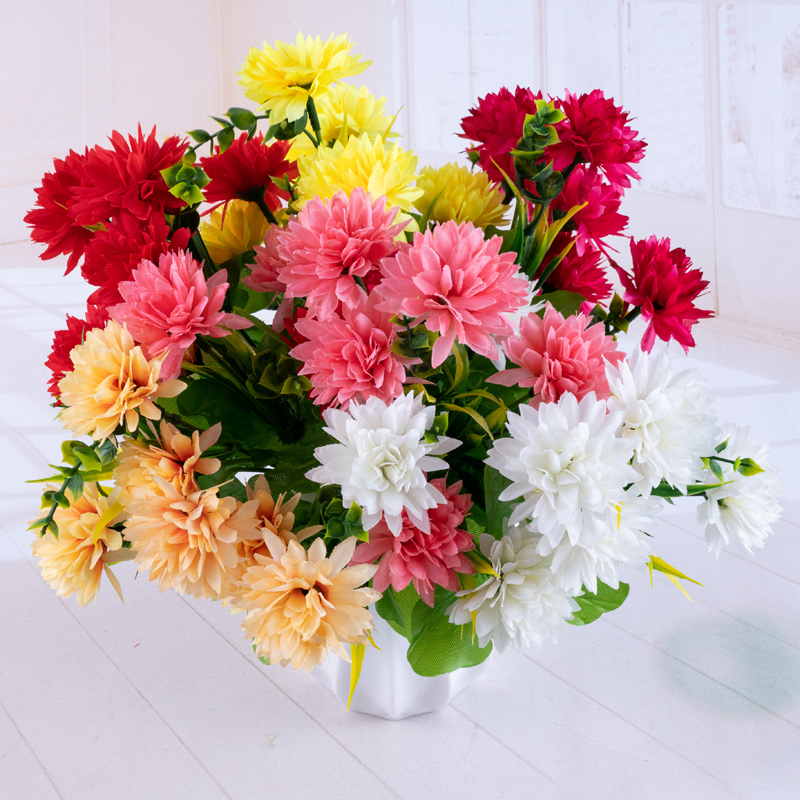 Direct sales of artificial flower manufacturers: 5-head seven-flower chrysanthemum artificial flower bouquets and ornaments Item Picture