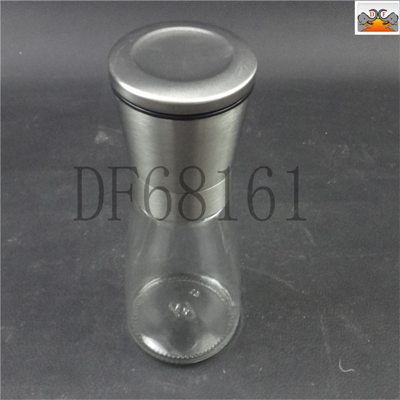 DF68161 stainless steel pepper grinder, grinder, black pepper grinding bottle, manual freshly ground sea salt grinding bottle, glass mixing, DF TRADING HOUSE Specification image
