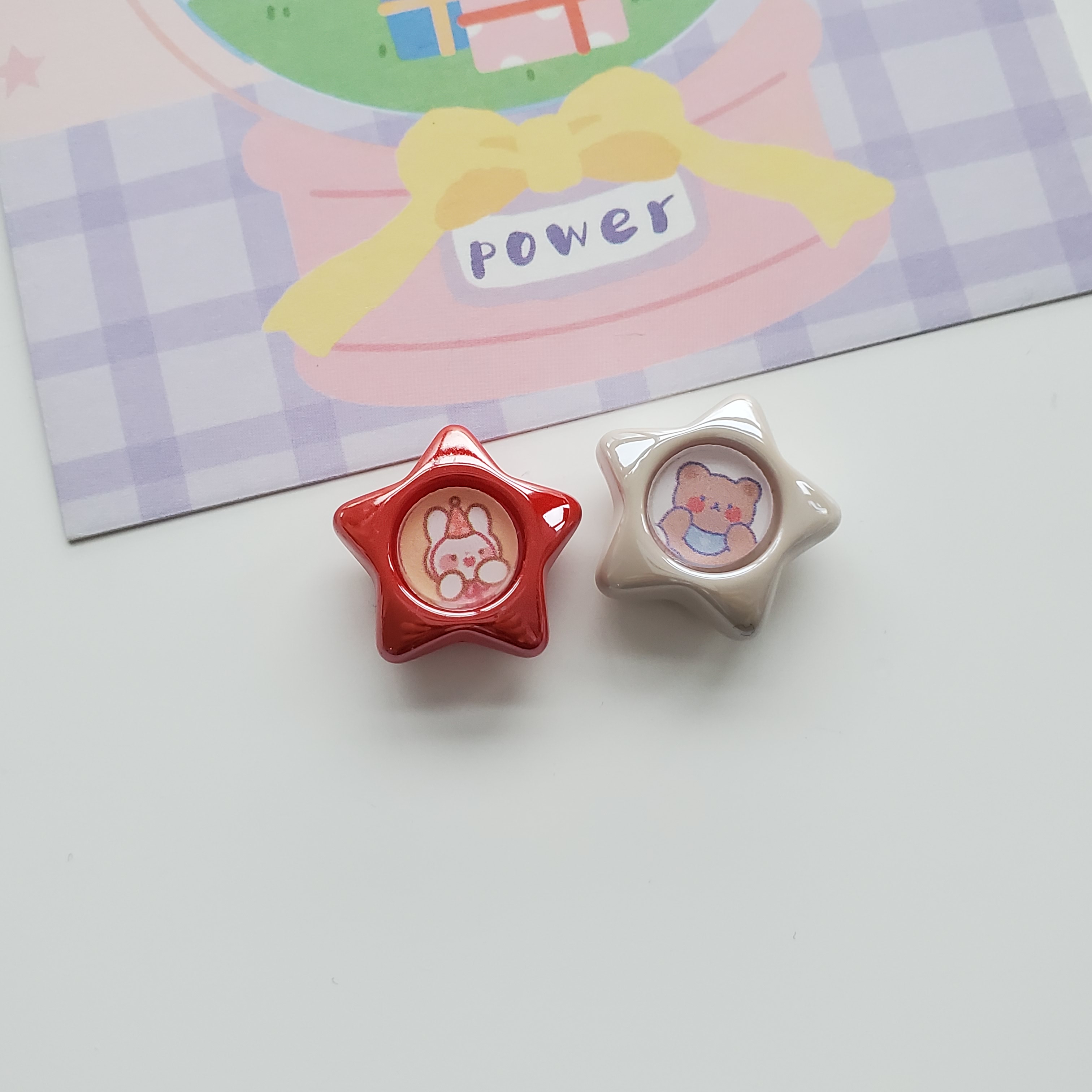 Chen Ming's acrylic fashion DIY pendants, hair accessories, earrings, necklaces, jewelry materials and accessories, ins solid color flower diy resin accessories Item Picture