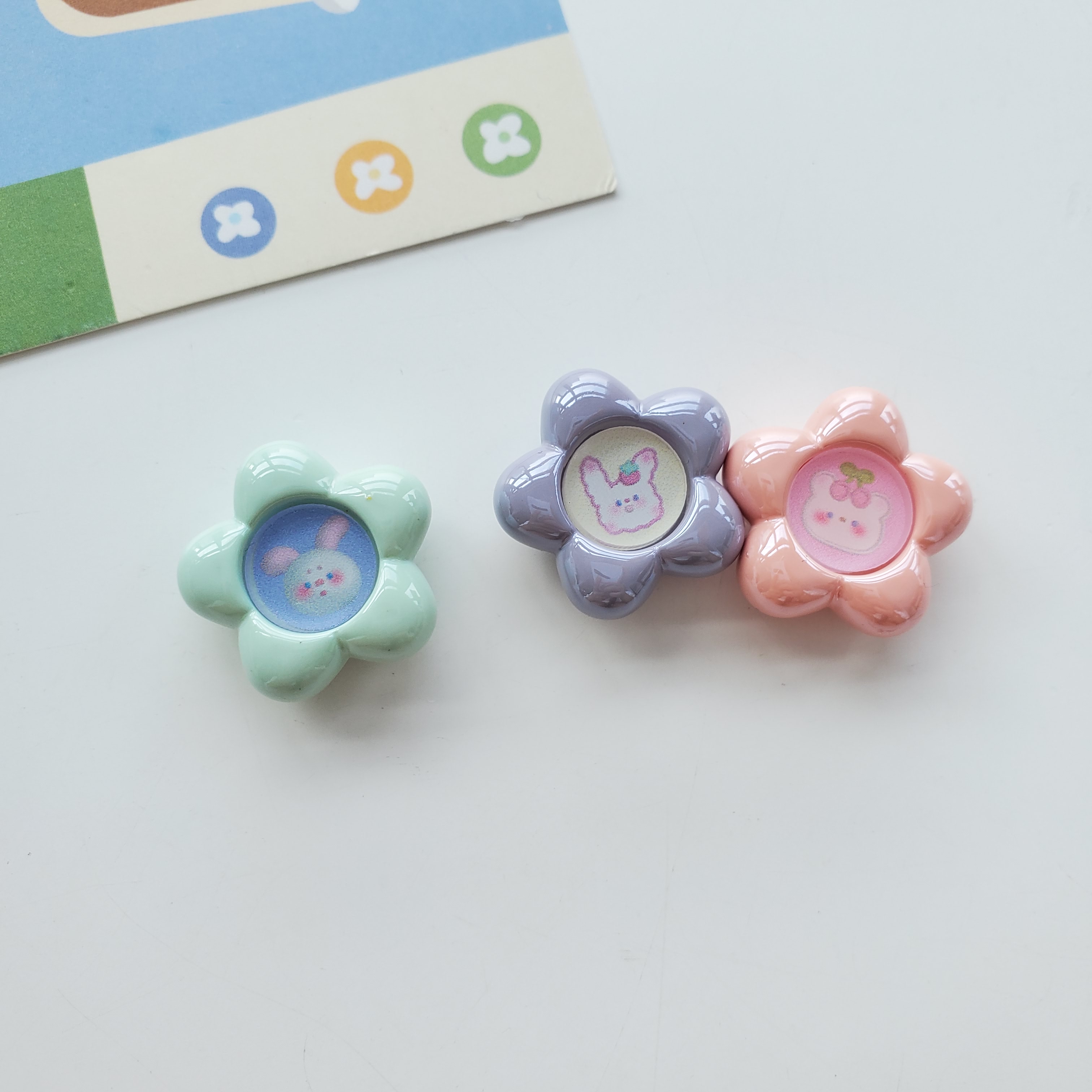 Chen Ming Accessories Acrylic Fashion DIY Back Hole flower acrylic pendants Hair accessories Earrings Earrings Necklace Accessories Material Accessories Handmade DIY Hair rope Hair band Hair band accessories Specification image