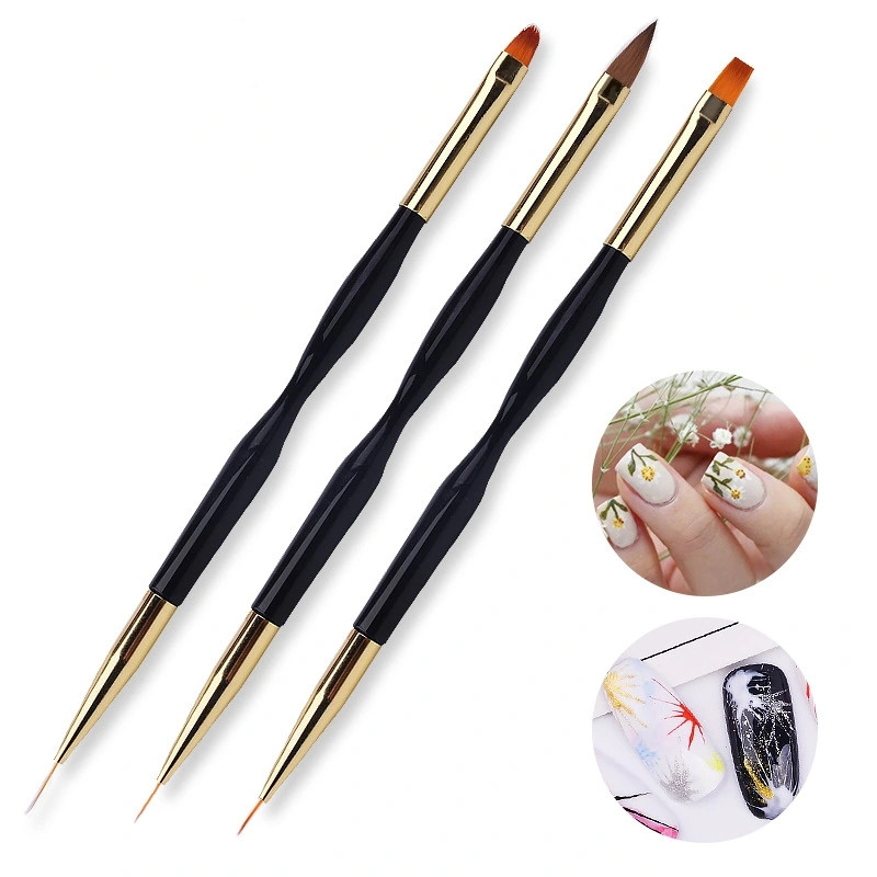 Cross-border nail art tools: Double-headed painted drawstring pen, carved drawstring and outlining pen, golden pen barrel, copper tube pen, shanilak