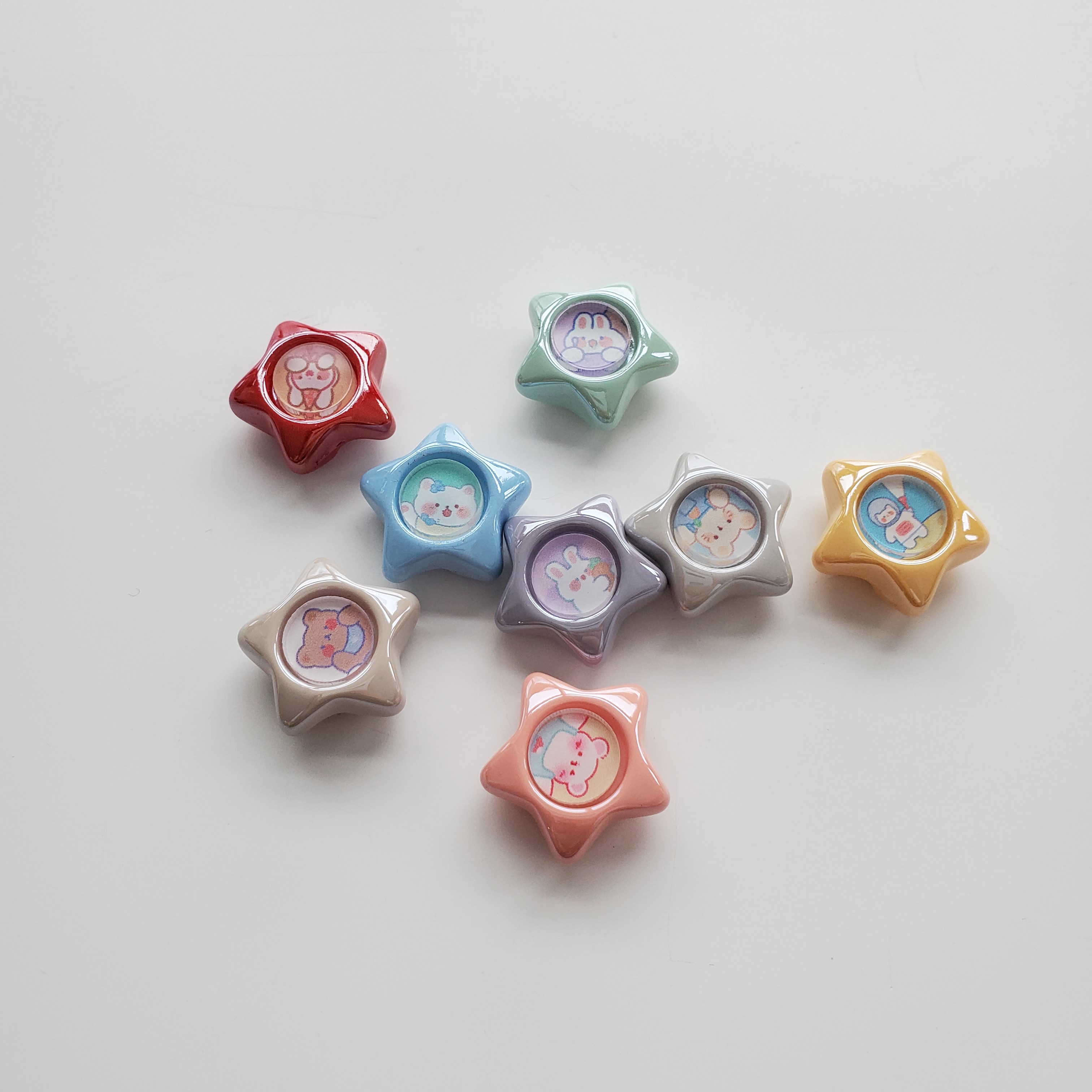 Chen Ming's acrylic fashion DIY pendants, hair accessories, earrings, necklaces, jewelry materials and accessories, ins solid color flower diy resin accessories details Picture
