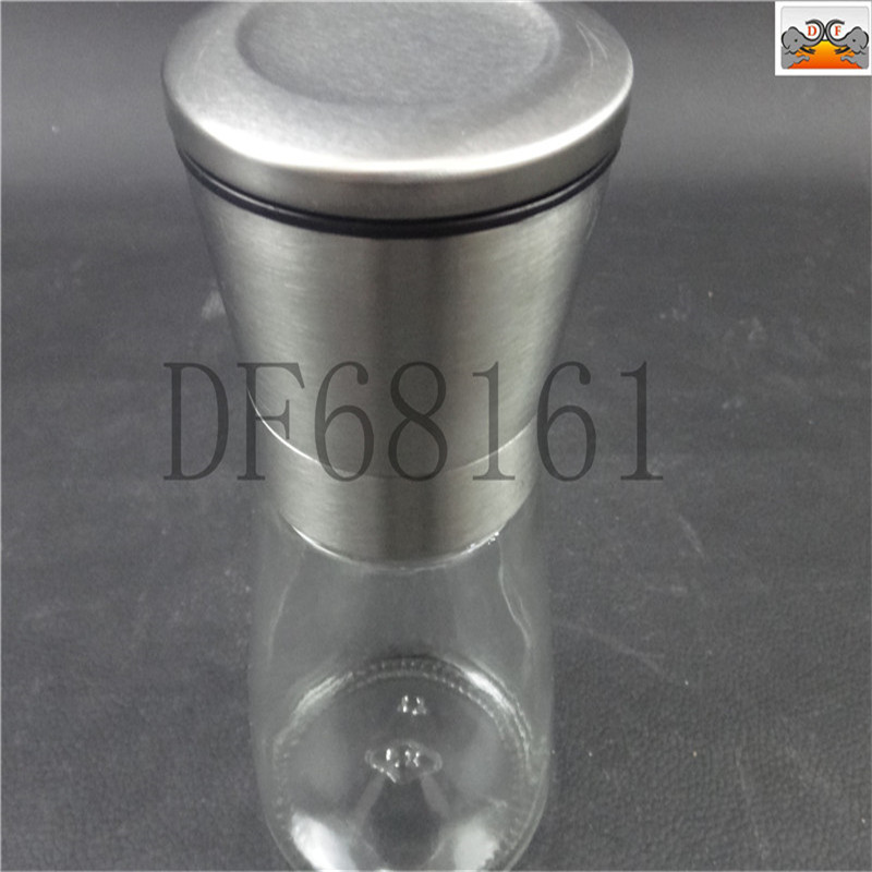 DF68161 stainless steel pepper grinder, grinder, black pepper grinding bottle, manual freshly ground sea salt grinding bottle, glass mixing, DF TRADING HOUSE Item Picture