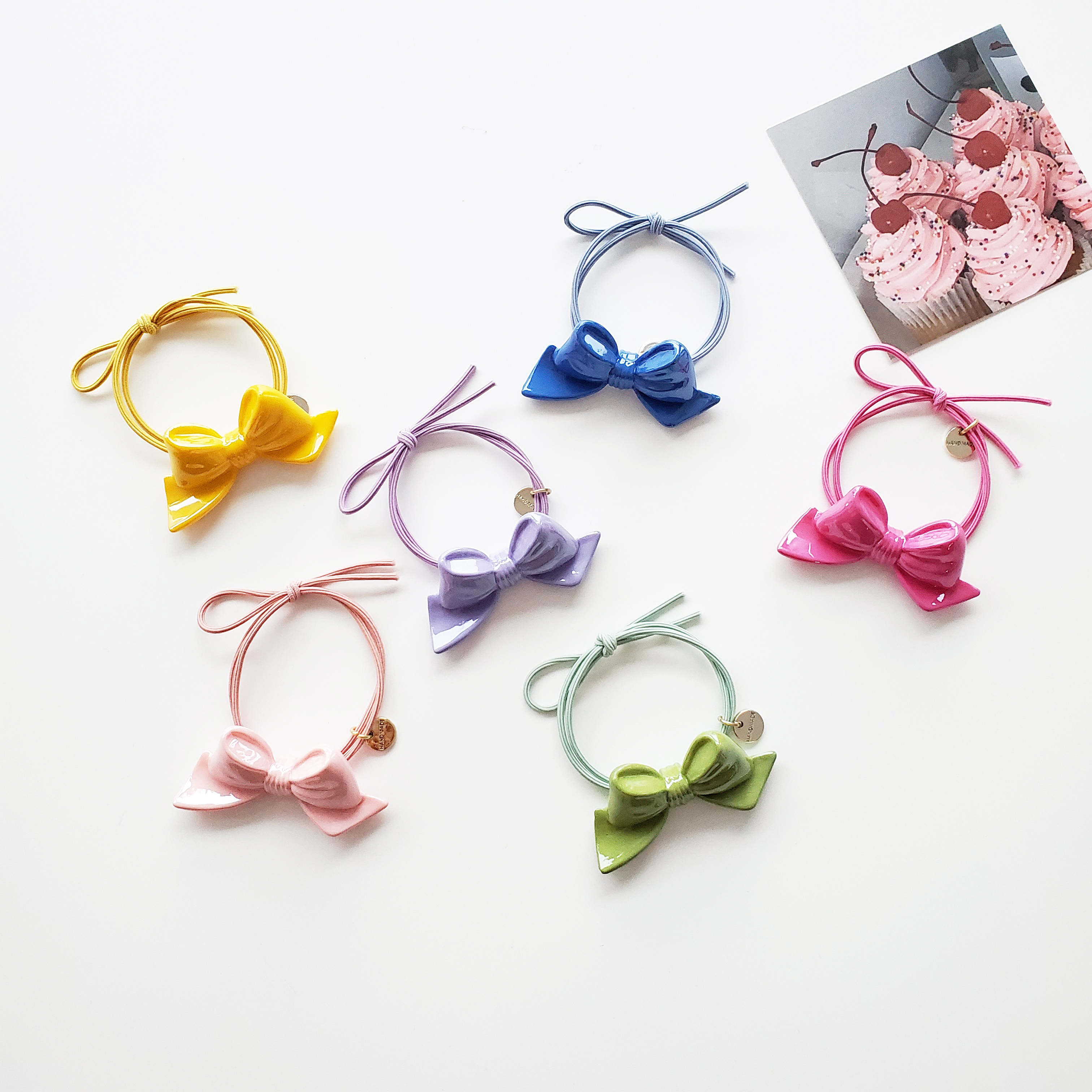 Versión coreana crema azúcar frijoles acrílico arcos cuentas backhole cuentas sueltas niños cordón accesorios accesorios para el pelo DIY
