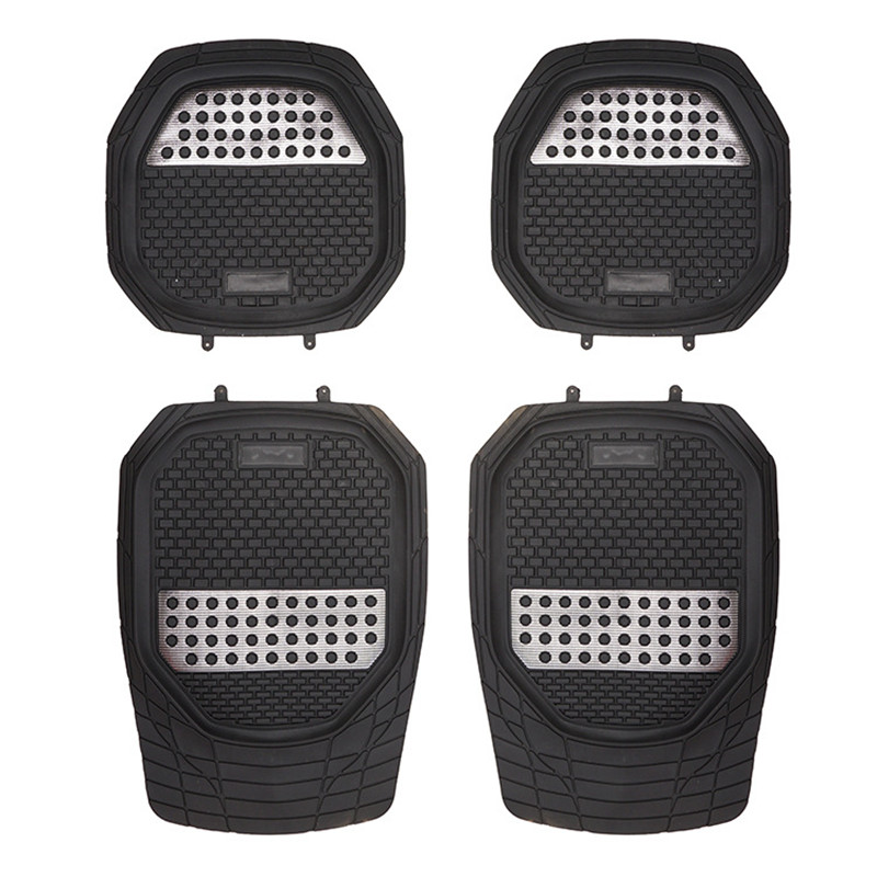PVC aluminum film floor MATS, 4-piece anti-slip carpet floor MATS, PVC carpet for export, universal car floor MATS, car floor MATS, foot MATS, 4pc, Qiwei Car Decoration QW58