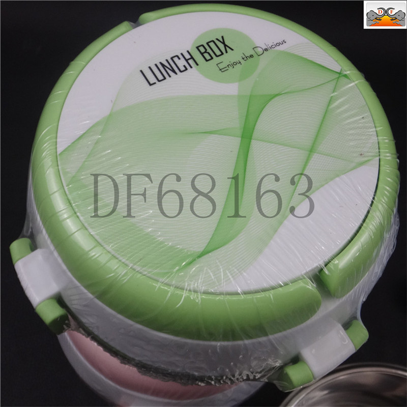 DF68163  塑料饭盒不锈钢简约便当盒三层密封长方形保温饭盒圆形便当盒提锅保温桶DF TRADING HOUSE
