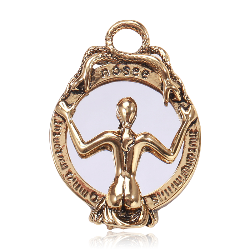 Factory direct sales of creative and light luxury Korean version new best-selling cartoon ancient gold beauty head oil stone water diamond creative retro brooch, simple and fashionable accessory pin in stock Item Picture