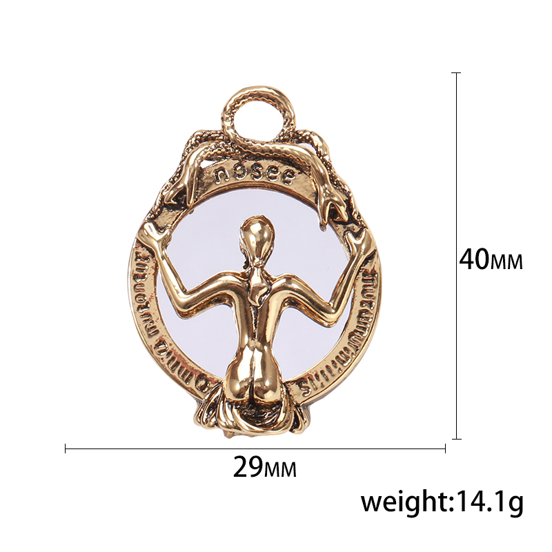 Factory direct sales of creative and light luxury Korean version new best-selling cartoon ancient gold beauty head oil stone water diamond creative retro brooch, simple and fashionable accessory pin in stock Application Scenario