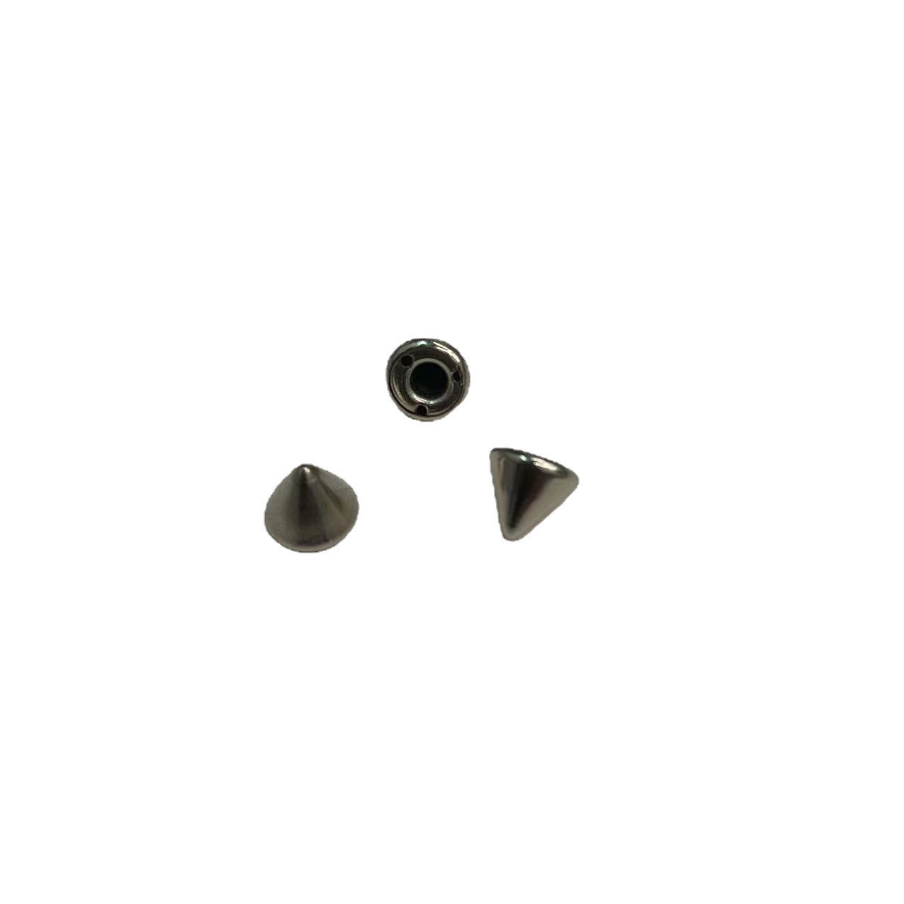 Wholesale and retail of metal conical 8MM bullet head rivets, single-sided and double-sided flat rivets, clothing hardware accessories