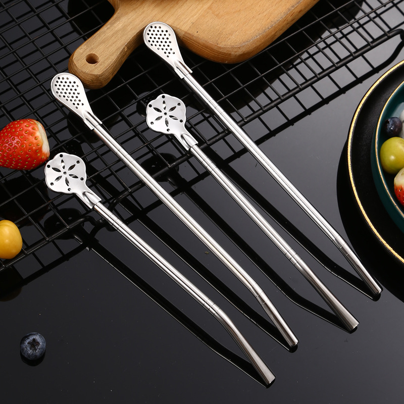 Stainless steel filtering straw spoons for export Application Scenario
