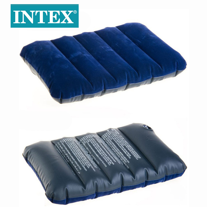 INTEX68672蓝色绒毛枕头户外易携带野营充气枕头批发详情图1