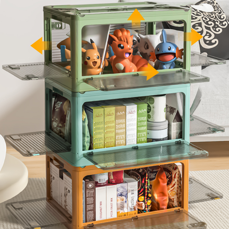 收纳箱家用玩具衣服书本零食透明整理箱塑料折叠抽屉储物箱盒柜详情图2