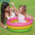INTEX57107充气泳池家庭泳池彩虹水池圆形儿童戏水圈婴幼儿座盆充气玩具现货批发